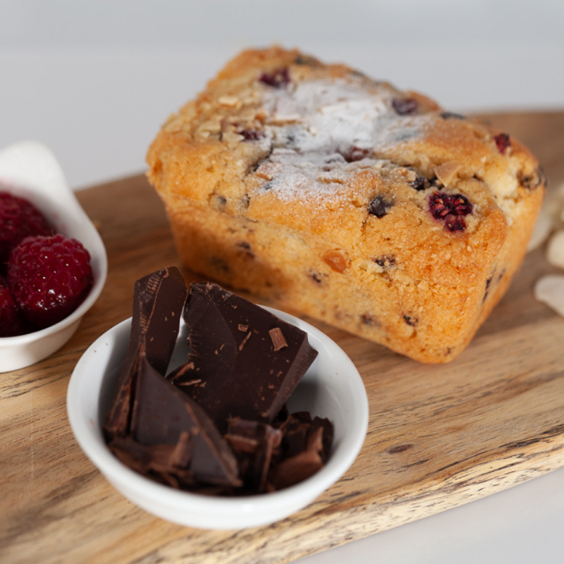 Raspberry, Chocolate Almond Teacake